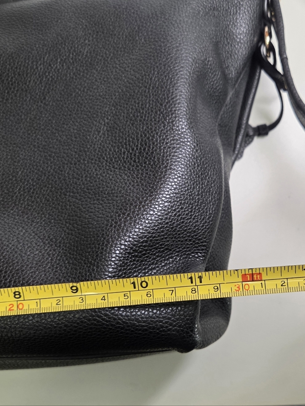 Coach Dufflette Black Pebbled Leather Shoulder Bag - Picture 12 of 16